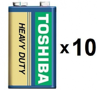 Батарейка солевая Toshiba 6F22 (10шт/уп) 9V Крона