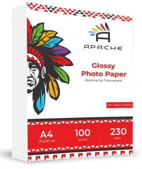 Фотопапір Apache A4 (100л) 230г/м2 глянцевий