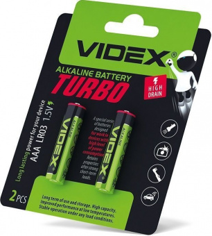 Батарейка Videx TURBO LR03 (20шт/уп) ААА