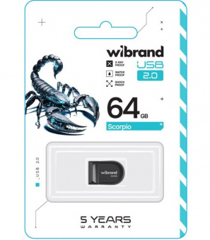 Флеш-пам'ять Mibrand Scorpio 64Gb Black USB2.0