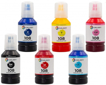 Комплект чернил GALAXY 108 для Epson L8050/L8100/L18050 (B/C/M/Y/LC/LM) 6x140ml