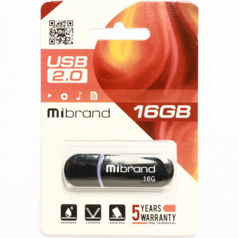 Флеш-память Mibrand Panther 16Gb Black USB2.0