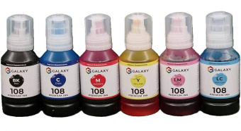 Комплект чернил GALAXY 108 для Epson L8050/L8100/L18050 (B/C/M/Y/LC/LM) 6x140ml