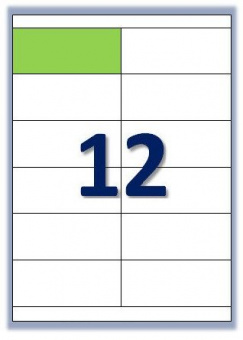 Этикетка самоклеющаяся Buromax 12 делений 105*44мм А4 (100л) матовая