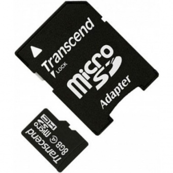 Карта пам'яті Trancend microSDHC 8GB Class 4+ SD adapter