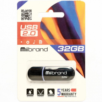 Флеш-пам'ять Mibrand Panther 32Gb Black USB2.0