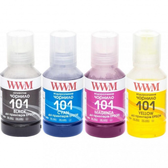 Комплект чернил WWM 101 Epson L4150/L4160/L6160/L6170/L6190 (B/C/M/Y) 4x140ml