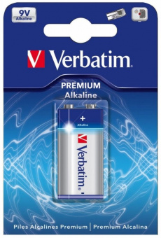 Батарейка Verbatim 6LF22 Alkaline Plus (1шт/уп) 9V Крона