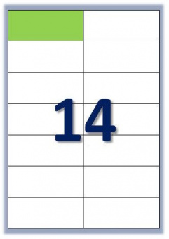 Этикетка самоклеющаяся Buromax 14 делений 105*42,3мм А4 (100л) матовая