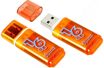 Flash-память Smartbuy Glossy series Orange 16Gb USB 2.0