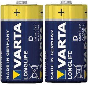 Батарейка VARTA LONGLIFE Alkaline LR20 D (2шт/уп) 