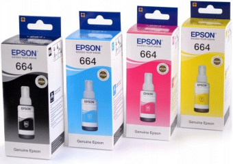 Комплект Оригинальных чернил Epson L100/L110/L200/L210/L355/ L555 (B/C/M/Y) 4х70ml