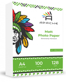Фотобумага Apache A4 (100л) 128г/м2 матовая