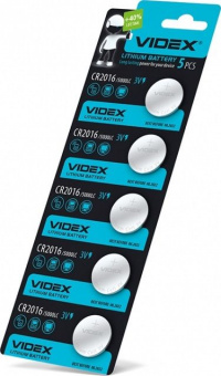 Батарейка Videx CR2016 (5шт/уп) 3V