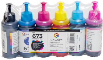Комплект чернил GALAXY 673 для Epson (B/C/M/Y/LC/LM) 6x100ml