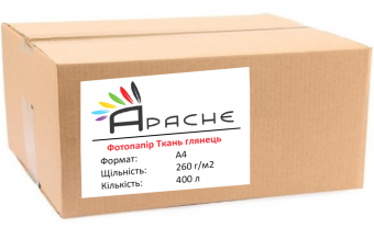Фотобумага Apache A4 (400л) 260г/м2 фактура ТКАНЬ глянец