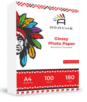 Фотопапір Apache A4 (100л) 180г/м2 глянцевий