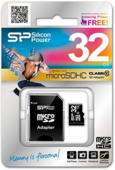 Карта памяти Silicon Power microSDHC 32GB Class 10 UHS-I + adapter