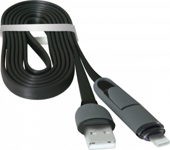Кабель Defender USB10-03BP USB(AM)-MicroUSB+Lightning (1 метр)