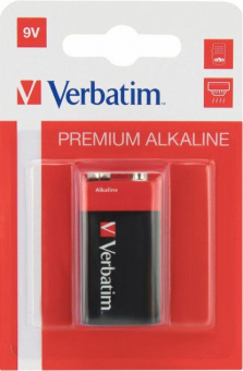 Батарейка Verbatim 6LF22 Alkaline Plus (1шт/уп) 9V Крона