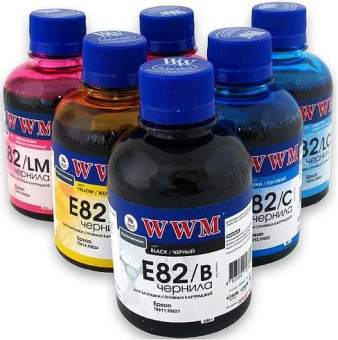 Комплект чорнила WWM E82 Epson P50/T50/R270/PX660/TX650/1410 (B/C/LC/M/LM/Y) 6x200ml