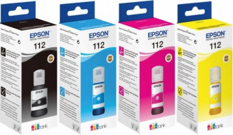 Комплект оригинальных чернил Epson 112 (B/C/M/Y) 3х70ml +127ml Пигментные