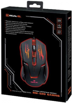 Мышь REAL-EL RM-520 Gaming USB Black