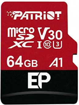 Карта памяти PATRIOT EP Series  microSD 64GB card Class 10  V30 + adapter