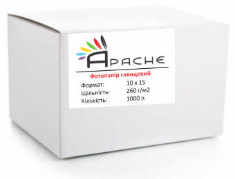 Фотопапір Apache 10х15 (1000л) 260г/м2 глянцевий