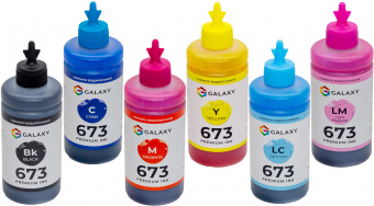 Комплект чорнил GALAXY 673 для Epson (B/C/M/Y/LC/LM) 6x200ml