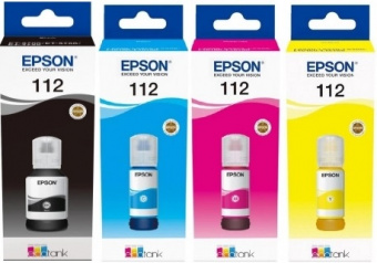 Комплект оригінальных чорнил Epson 112 (B/C/M/Y) 3х70ml +127ml Пігментні