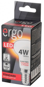 Светодиодная LED лампа Ergo E14 4W 3000K, R39 (теплый)