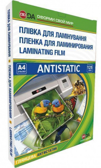 Пленка для ламинирования D&A Antistatic A4 (216х303) 125 микрон (75/50), глянцевая (100л)