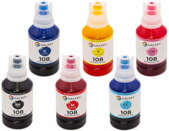 Комплект чорнил GALAXY 108 до Epson L8050/L8100/L18050 (B/C/M/Y/LC/LM) 6x140ml