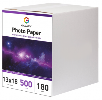 Фотопапір_Galaxy_glossy 13х18 180г 500л Galaxy 13x18 (500л) 180г/м2 глянцевий фотопапір