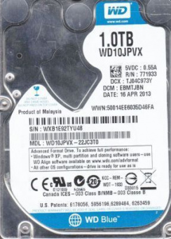 Жесткий диск 1Tb Western Digital  Blue 2.5" (WD10JPVX) SATAIII 5400 rpm 8Mb