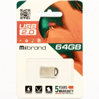 Флеш-память Mibrand Lynx 64Gb Silver USB2.0