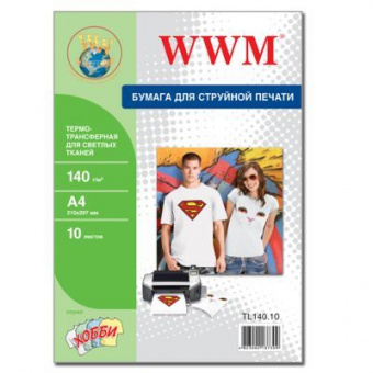 WWM A4 (10л) 140г/м2 термотрансфер на світлу тканину