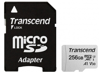 Карта памяти Trancend microSDXC 300S 256GB card Class 10 UHS I U3 + SD adapter