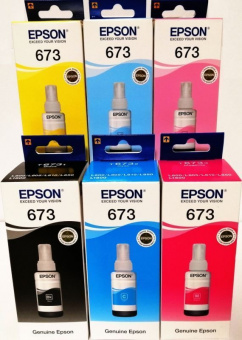 Комплект Оригинальных чернил Epson L800/L805/L810/L850/L1800 (B/C/LC/M/LM/Y) 6х70ml