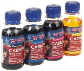 Комплект чернил WWM Carmen для Canon (B/C/M/Y) 4x100ml Универсальные