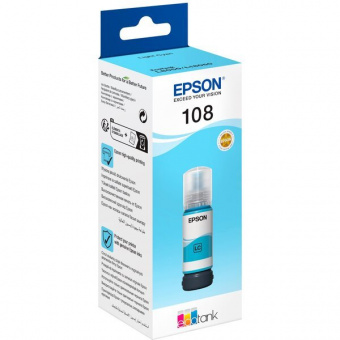 Оригинальные чернила Epson 108 EcoTank L8050/L18050 (Light Cyan) 70ml