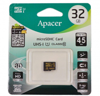Карта памяти APACER microSDHC 32GB Class 10 UHS-I no adapter