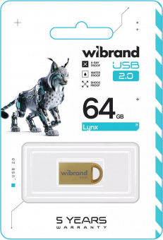 Флеш-память Mibrand Lynx 64Gb Gold USB2.0