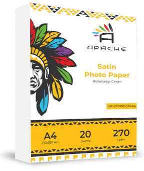 Фотобумага Apache A4 (20л) 270г/м2 Премиум Сатин