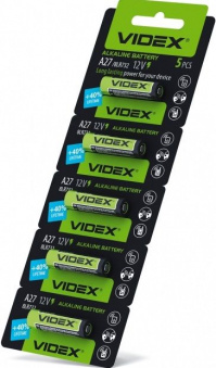 Батарейка Videx A27 (5шт/уп) 12 V alkaline