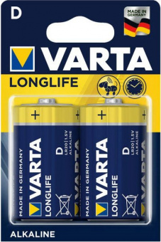 Батарейка VARTA LONGLIFE Alkaline LR20 D (2шт/уп)