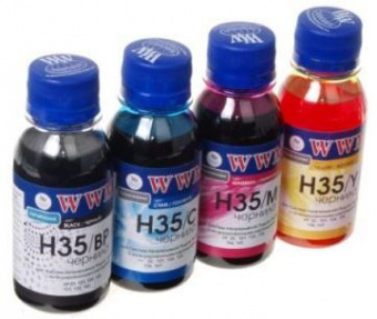 Комплект чернил WWM H35 HP 1510/2015/F2483/F4180 (BP/C/M/Y) 4x100ml