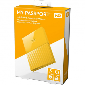 Внешний жесткий диск Western Digital My Passport 3Tb USB3.0 Yellow