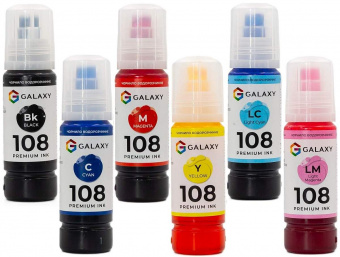 Комплект чернил GALAXY 108 для Epson L8050/L8100/L18050 (B/C/M/Y/LC/LM) 6x70ml